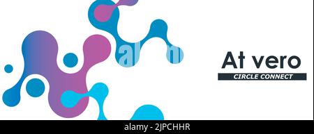 Blue violet molecules in abstract style on light background. Science technology concept. Graphic design element Stock Vector