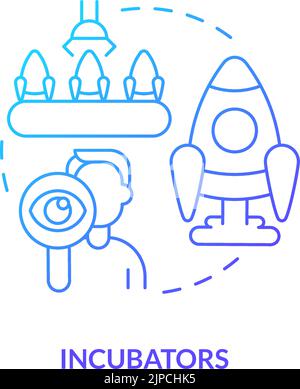 Incubators blue gradient concept icon Stock Vector