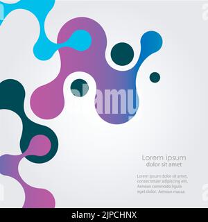 Modern blue-black molecules. Future technology concept Stock Vector