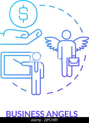 Business angels blue gradient concept icon Stock Vector