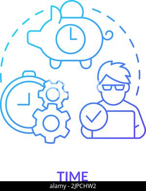 Time blue gradient concept icon Stock Vector