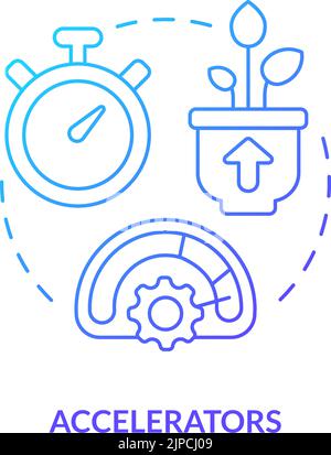 Accelerators blue gradient concept icon Stock Vector
