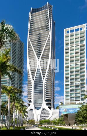 Skyline,One Museum Plaza,Frost Sience Museum and Perez Art Museum,Downtown Miami Miami City,  South Florida,USA Stock Photo