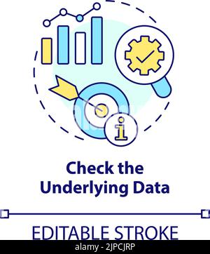 Check underlying data concept icon Stock Vector