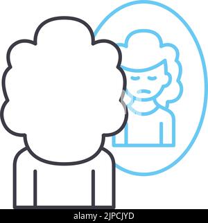 narcissism line icon, outline symbol, vector illustration, concept sign Stock Vector