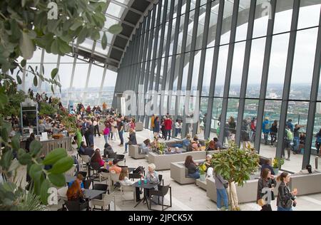 The Francis Golding Terrace And Sky Garden Cafe, Londons Highest Public Garden, 20 Fenchurch Street, London UK Stock Photo