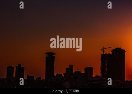 Nairobi City County Kenya's Capital Sunrise Morning Silhouette Uhuru Park View Point Cityscapes Skyline Skyscrapers East Africa Modern Towers Buildin Stock Photo