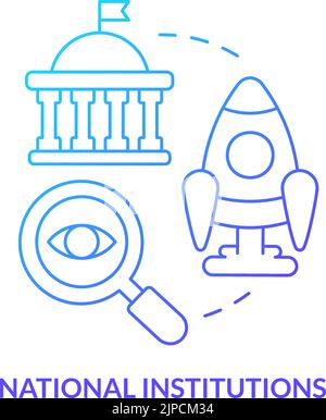 National institutions blue gradient concept icon Stock Vector