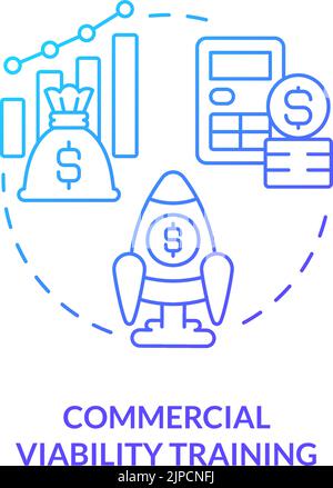 Commercial viability training blue gradient concept icon Stock Vector