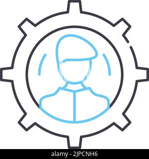 hr administrator line icon, outline symbol, vector illustration, concept sign Stock Vector