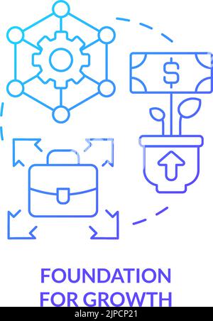 Foundation for growth blue gradient concept icon Stock Vector