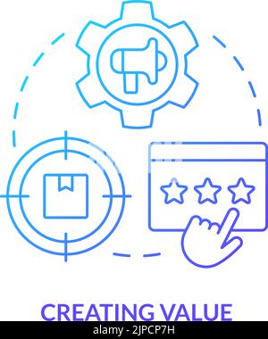 Creating value blue gradient concept icon Stock Vector