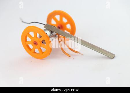 3D printed useful objects concept shown using 3d print wheels in the process for some vehicle making Stock Photo