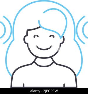 voice recognition line icon, outline symbol, vector illustration, concept sign Stock Vector