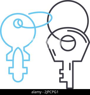 keyset line icon, outline symbol, vector illustration, concept sign Stock Vector