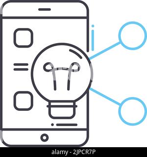 sahring ideas line icon, outline symbol, vector illustration, concept sign Stock Vector