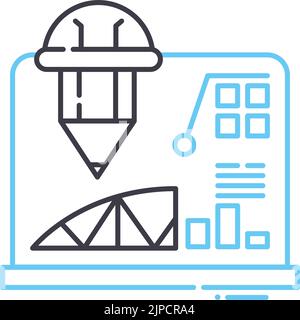 scheme document line icon, outline symbol, vector illustration, concept sign Stock Vector