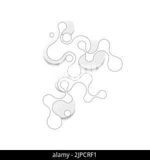 Modern abstract banner with molecular structure on white background. Modern vector illustration Stock Vector