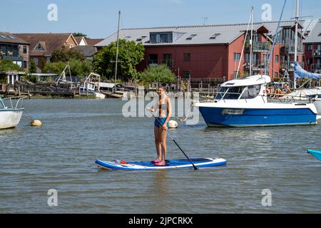 WIVENHOE IN ESSEX, PICTURED FROM THE OPPOSITE SHORE (ROWHEDGE). Stock Photo