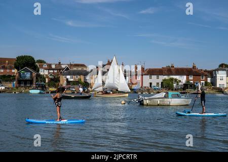 WIVENHOE IN ESSEX, PICTURED FROM THE OPPOSITE SHORE (ROWHEDGE). Stock Photo