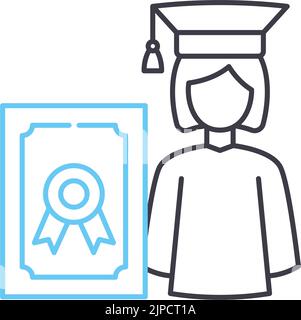 School college university line art icon poster science test tube ...