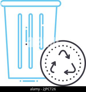 recycling line icon, outline symbol, vector illustration, concept sign Stock Vector