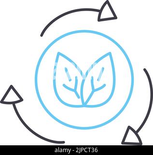 recycle line icon, outline symbol, vector illustration, concept sign Stock Vector