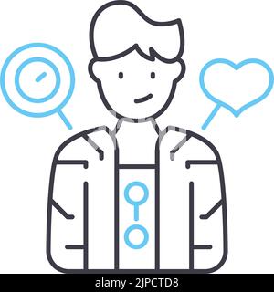 smart clothing line icon, outline symbol, vector illustration, concept sign Stock Vector