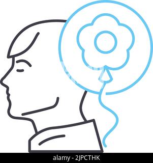 mind unlock line icon, outline symbol, vector illustration, concept sign Stock Vector