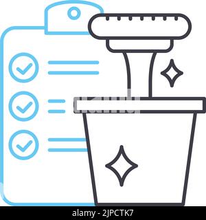 plan a cleaning line icon, outline symbol, vector illustration, concept sign Stock Vector