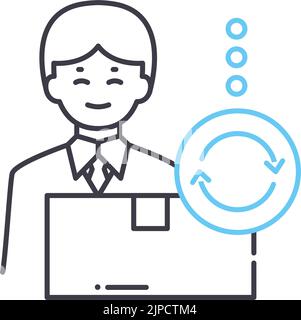 product manager line icon, outline symbol, vector illustration, concept sign Stock Vector