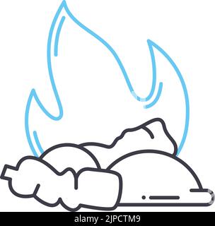 incineration line icon, outline symbol, vector illustration, concept sign Stock Vector