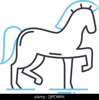 horse line icon, outline symbol, vector illustration, concept sign Stock Vector