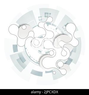 Modern abstract banner with molecular structure on white background. Modern vector illustration Stock Vector