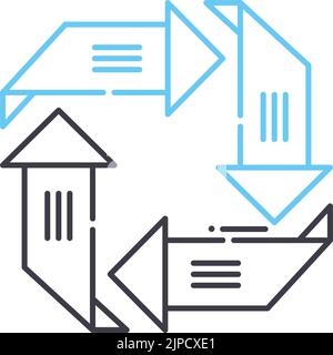 iteration cycles line icon, outline symbol, vector illustration, concept sign Stock Vector