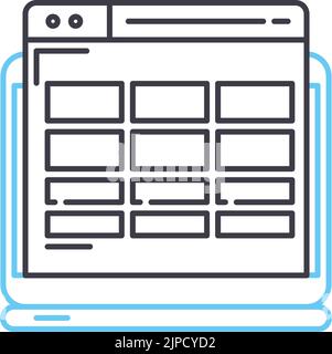 front end line icon, outline symbol, vector illustration, concept sign Stock Vector