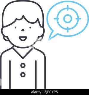 keep focus line icon, outline symbol, vector illustration, concept sign Stock Vector