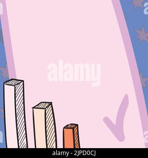 Abstract Graph Presenting Progress, Moving Forward And Improving Concept Stock Vector