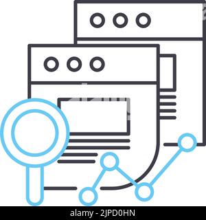 marketing research line icon, outline symbol, vector illustration, concept sign Stock Vector