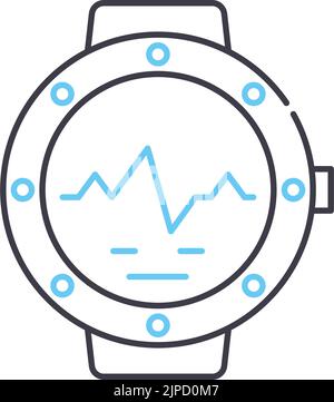 heart rate line icon, outline symbol, vector illustration, concept sign Stock Vector