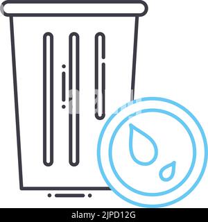 organic waste line icon, outline symbol, vector illustration, concept sign Stock Vector