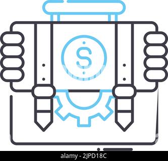 smart project line icon, outline symbol, vector illustration, concept sign Stock Vector