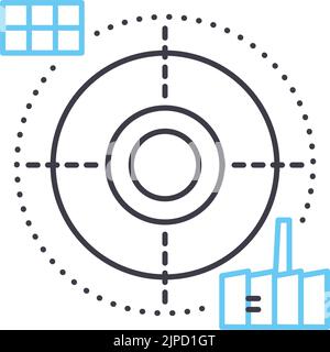 smart grid technology line icon, outline symbol, vector illustration, concept sign Stock Vector