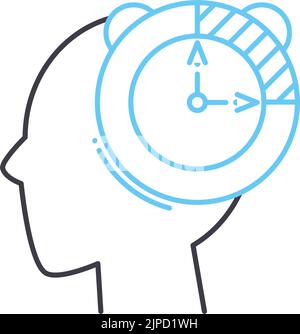 patience mind line icon, outline symbol, vector illustration, concept sign Stock Vector