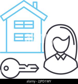 lessee line icon, outline symbol, vector illustration, concept sign Stock Vector