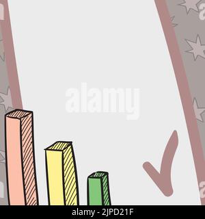 Abstract Graph Presenting Progress, Moving Forward And Improving Concept Stock Vector