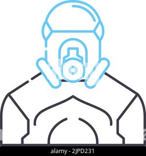 protective suit line icon, outline symbol, vector illustration, concept sign Stock Vector