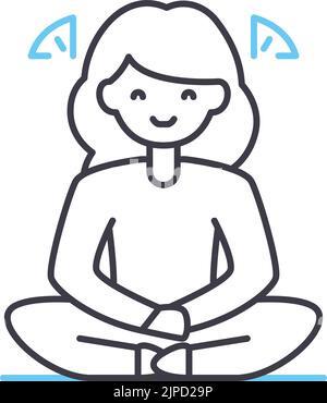 meditation center line icon, outline symbol, vector illustration, concept sign Stock Vector