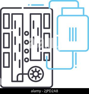 protoboard kit line icon, outline symbol, vector illustration, concept sign Stock Vector