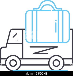 moving help line icon, outline symbol, vector illustration, concept sign Stock Vector